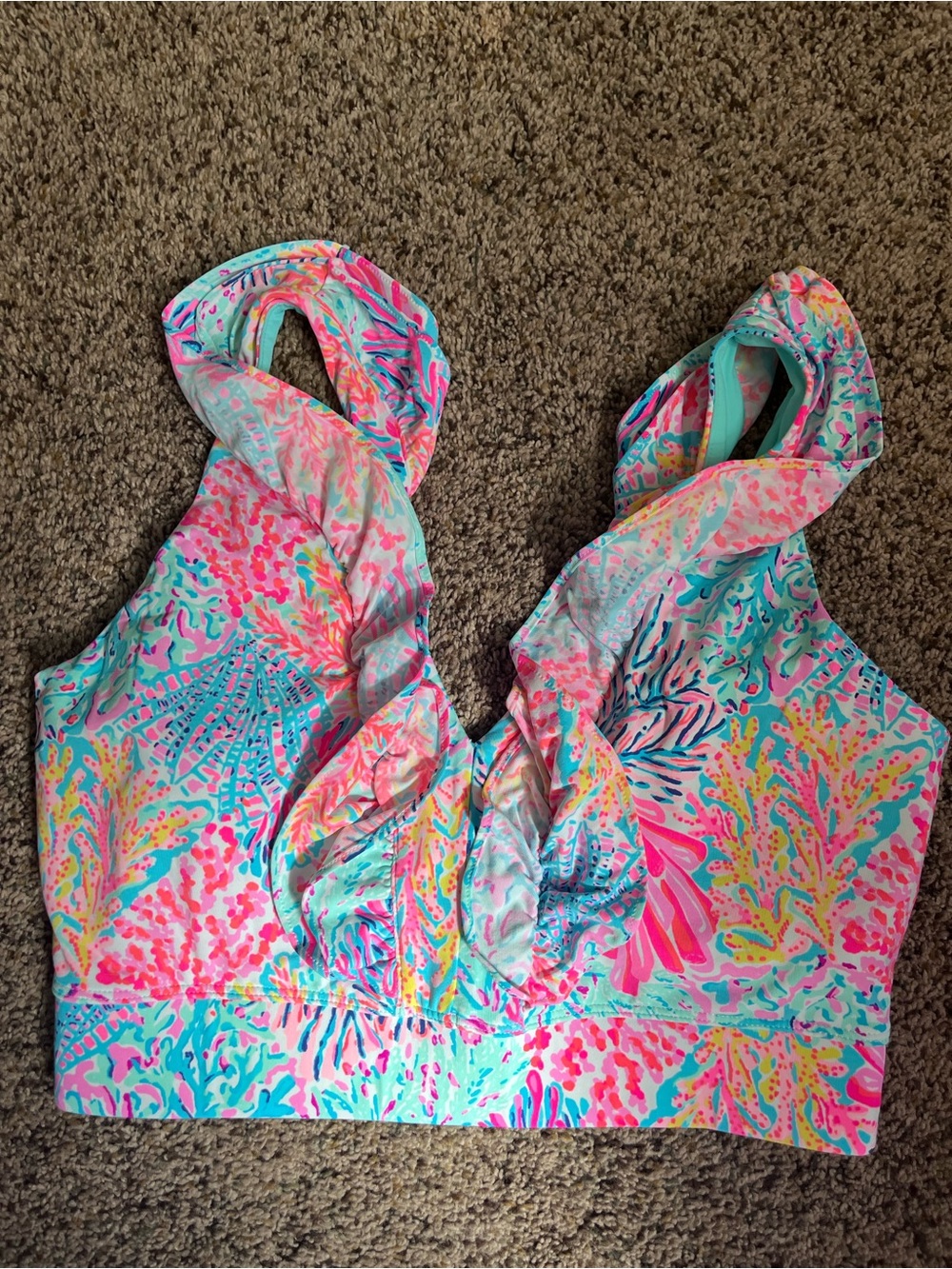 Lilly Pulitzer Womens coral reef luxletica sports bra